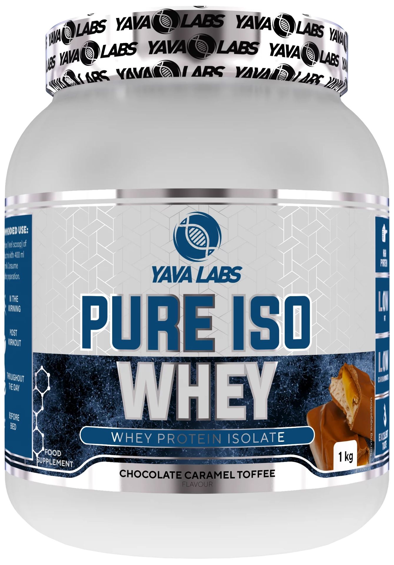 Yava Labs Pure Iso Whey 1kg Izolat Białkowy - Czekolada Karmel Toffee