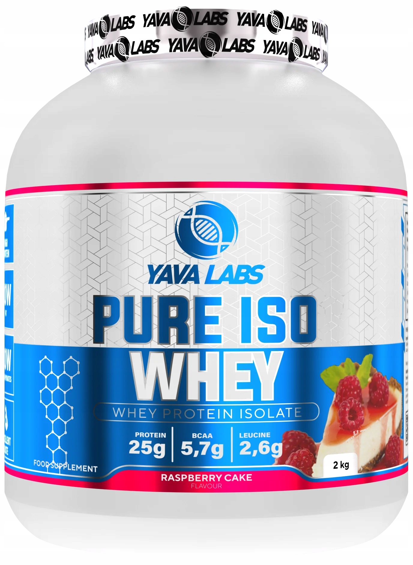 Yava Labs Pure Iso Whey 2kg Izolat Białkowy - Ciasto Malinowe