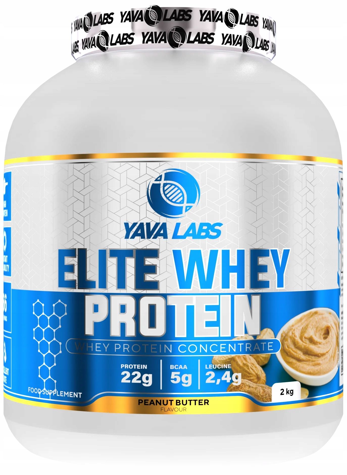 Białko Serwatkowe Elite Whey Protein 2 kg Yava Labs masło orzechowe