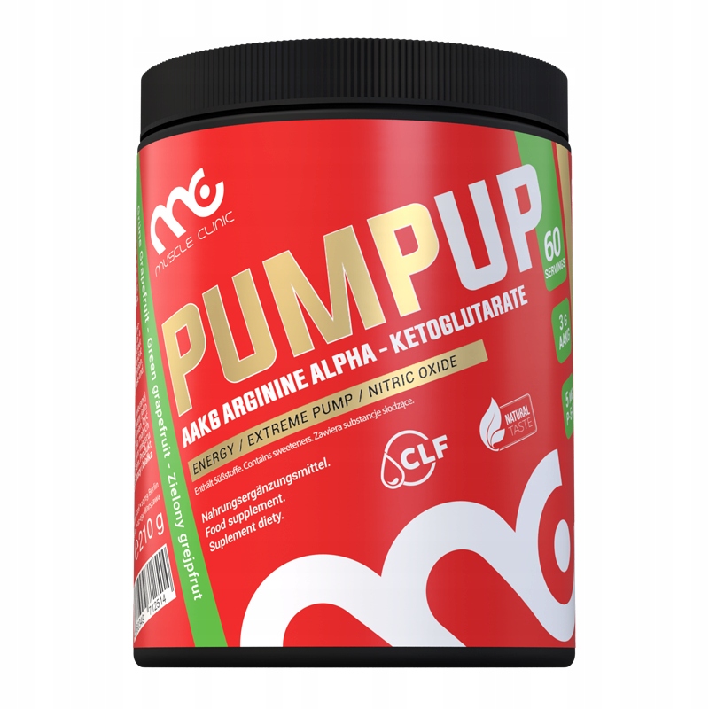 Aminokwasy AAKG Witamina B6 MuscleClinic PumUp 210 g Zielony Grejfrut
