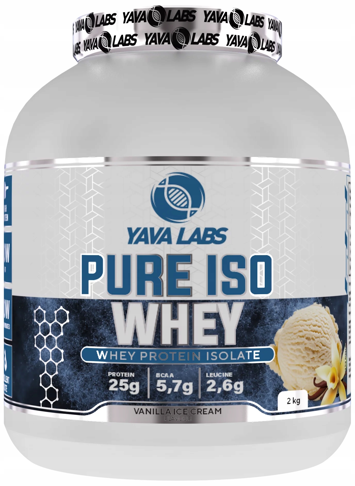 Yava Labs Pure Iso Whey 2kg Izolat Białkowy - Lody Waniliowe