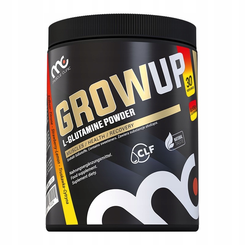 L-Glutamina Muscle Clinic GrowUp Antykataboliczny Truskawka Cytryna 300g