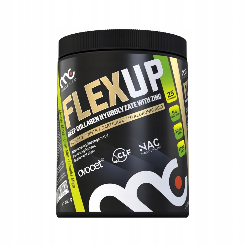 Kolagen Muscle Clinic Flex Up Hydrolizat Hialuron 400 g smak Limonka Mięta