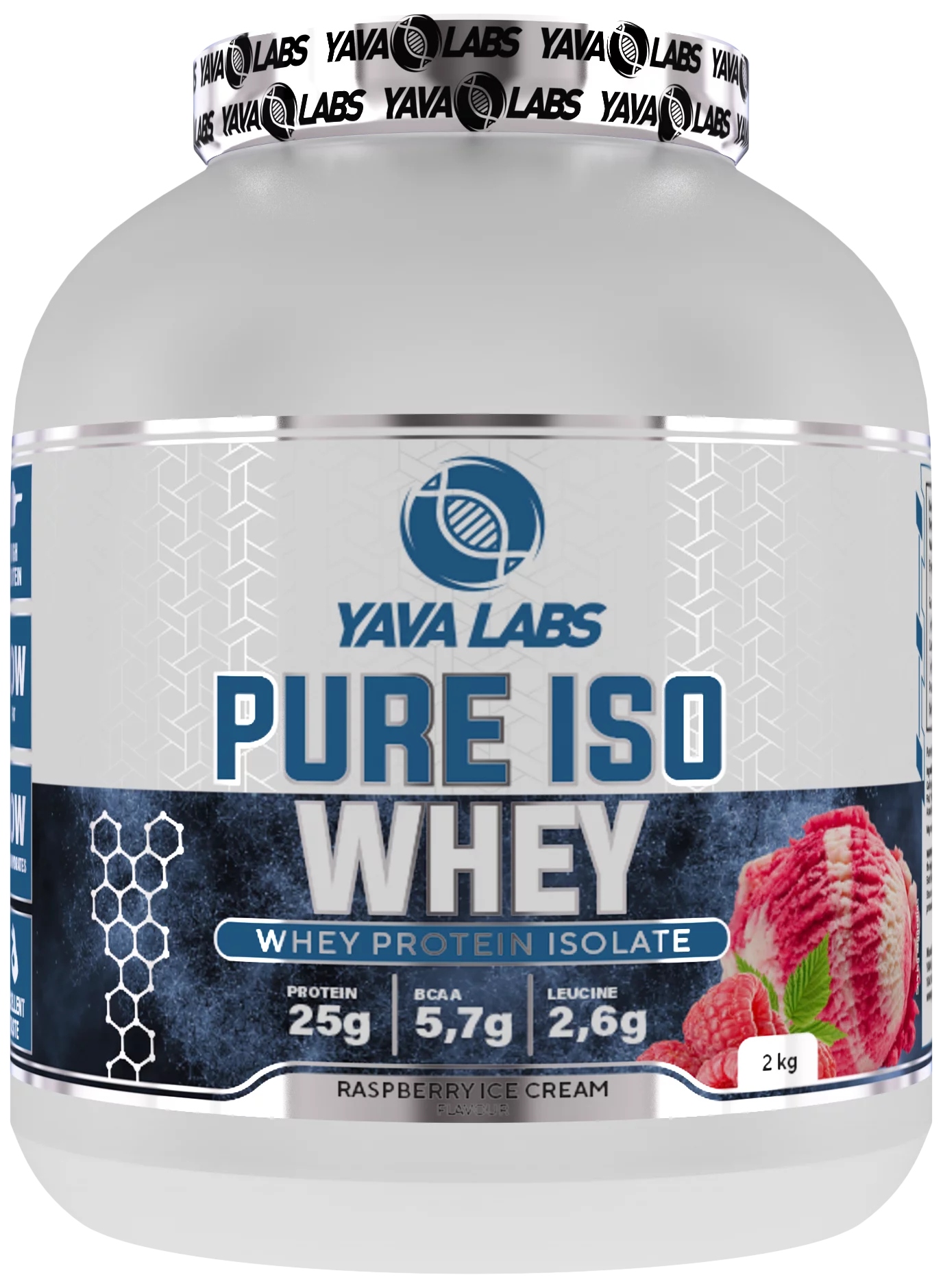 Yava Labs Pure Iso Whey 2kg Izolat Białkowy - Malina