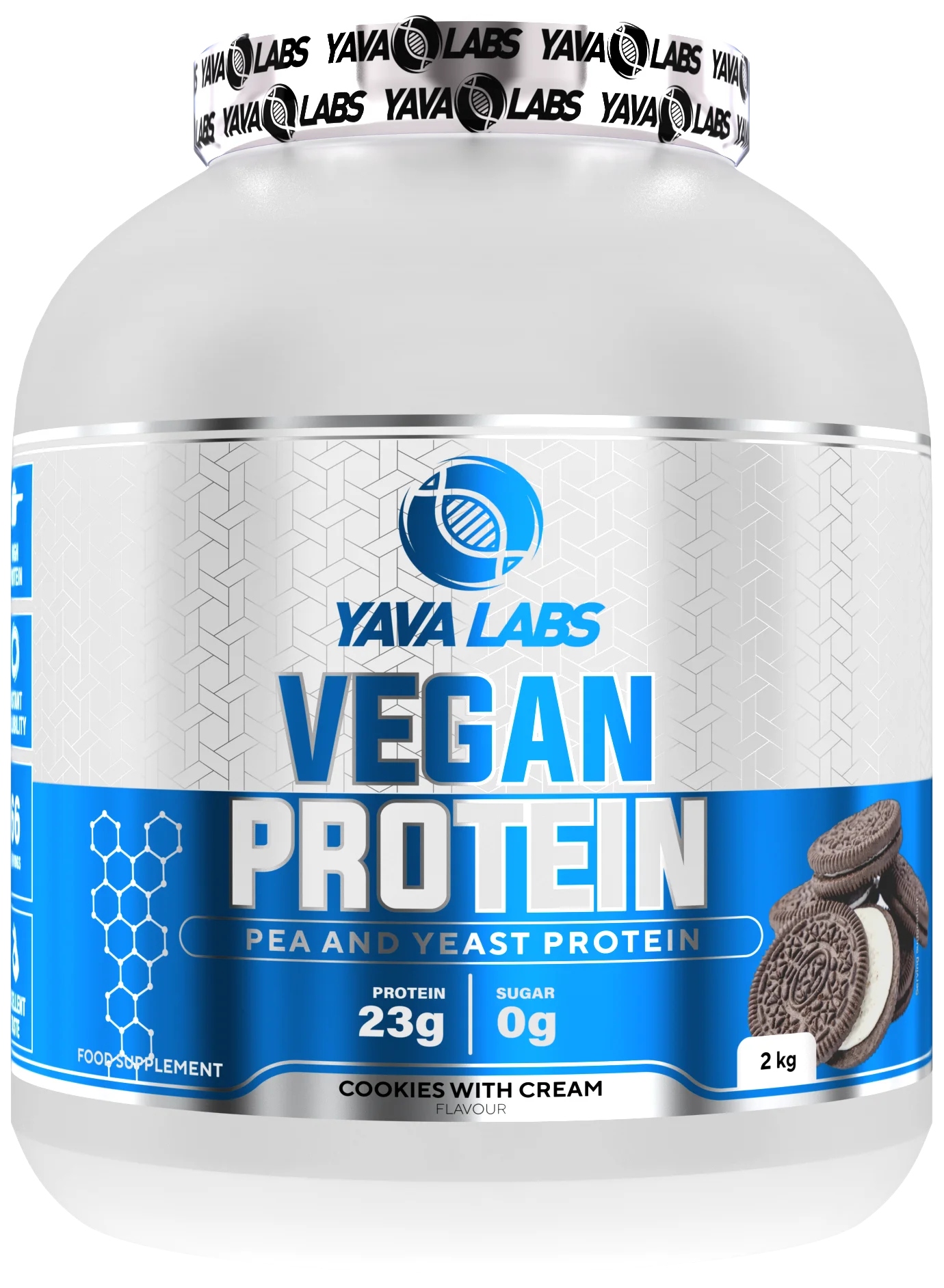 Yava Labs Vegan Protein Białko Wegańskie 23g w porcji ciastka z kremem oreo