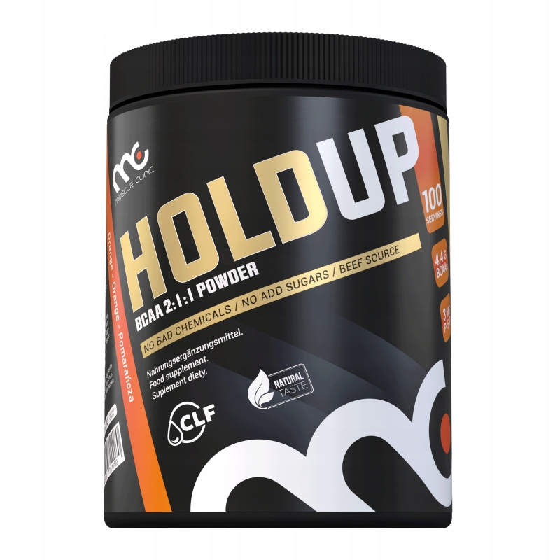 BCAA 2:1:1 Trzy Aminokwasy Muscle Clinic HoldUp 400 g Pomarańczowy