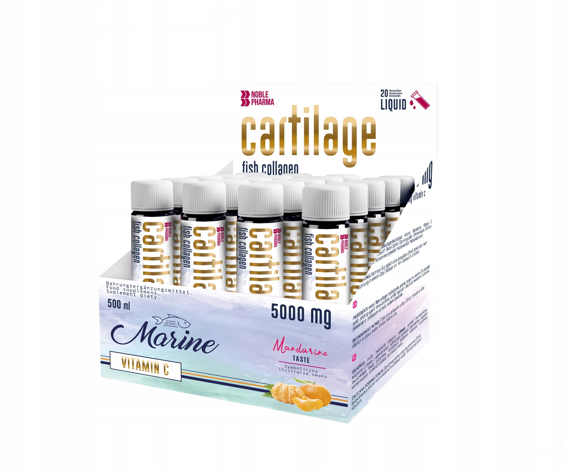 HYDROLIZAT KOLAGENU NOBLE PHARMA CARTILAGE MARINE 20 AMPUŁEK KOLAGEN RYBI