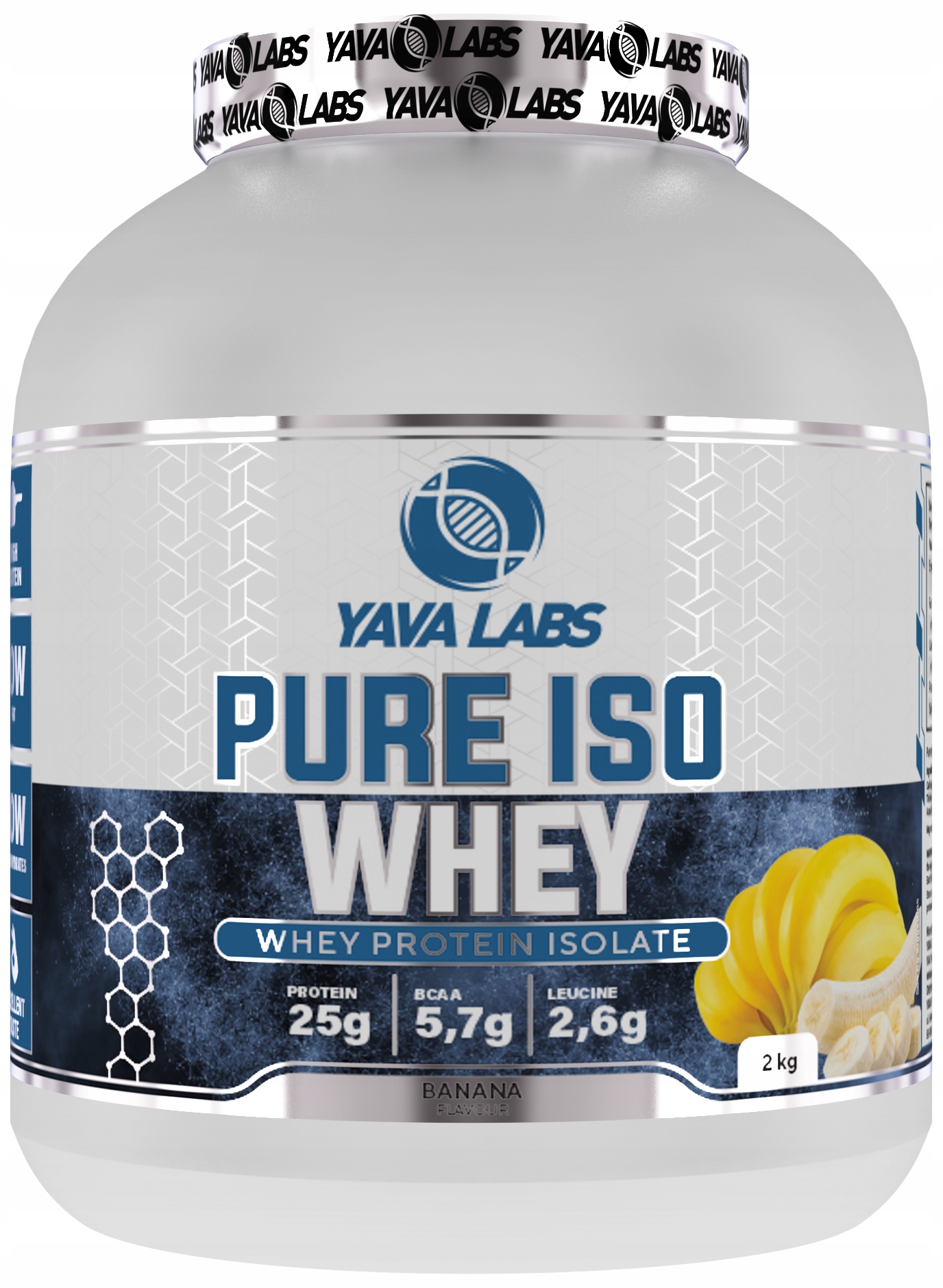 Yava Labs Pure Iso Whey 2kg Izolat Białkowy - Banan