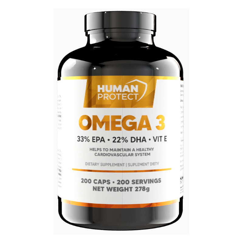 Human Protect Omega 3 200softgels. Kwasy Tłuszczowe Omega 3 EPA DHA