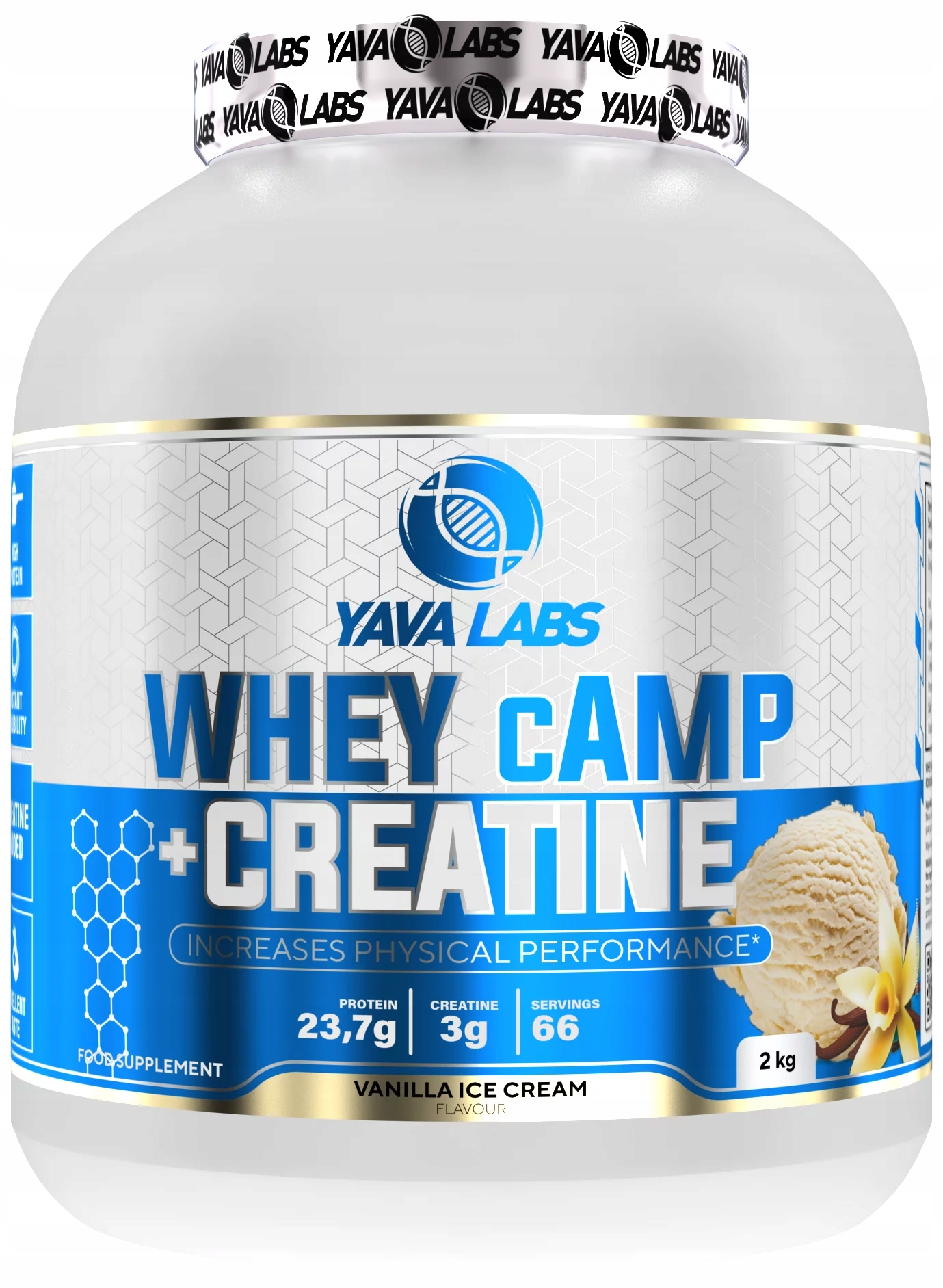Yava Labs Whey cAMP + creatine Białko z kreatyna 2 kg - Wanilia