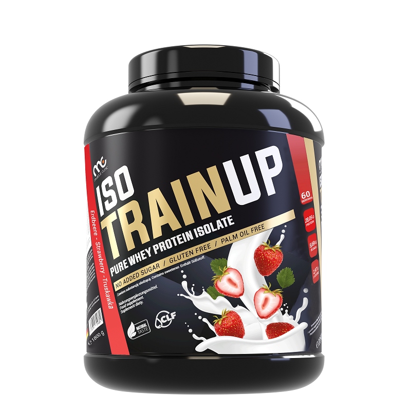 MUSCLE CLINIC ISOTRAIN UP IZOLAT BIAŁKA-WPI BIAŁKO NA MASĘ 1800G TRUSKAWKA