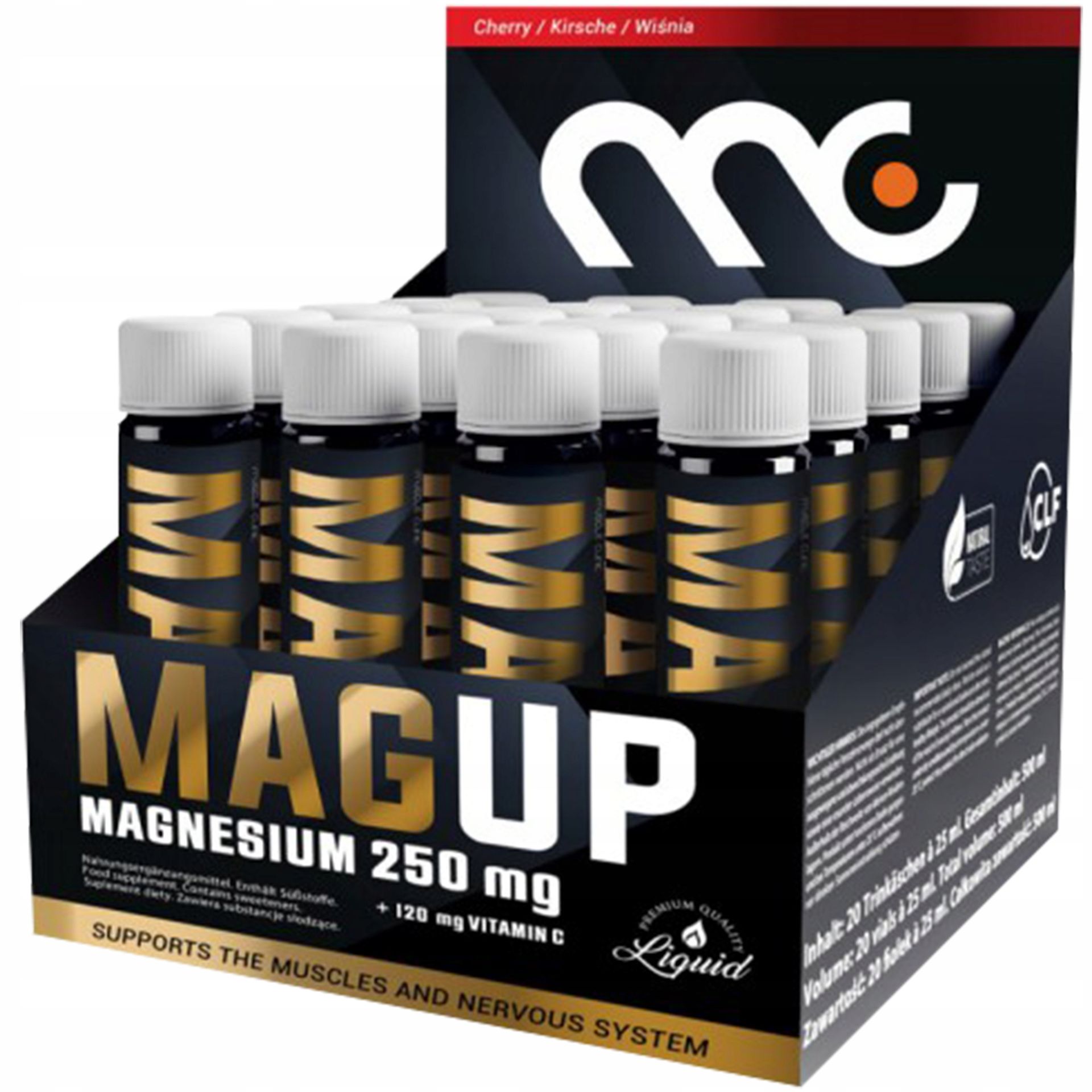Mag Up Muscle Clinic Magnez w Shotach Wiśnia 25ml - 20 Ampułek