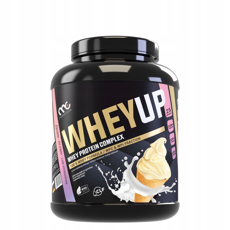 BIAŁKO ODŻYWKA BIAŁKOWA WHEY UP MUSCLE CLINIC 750G SMAK LODY ŚMIETANKOWE