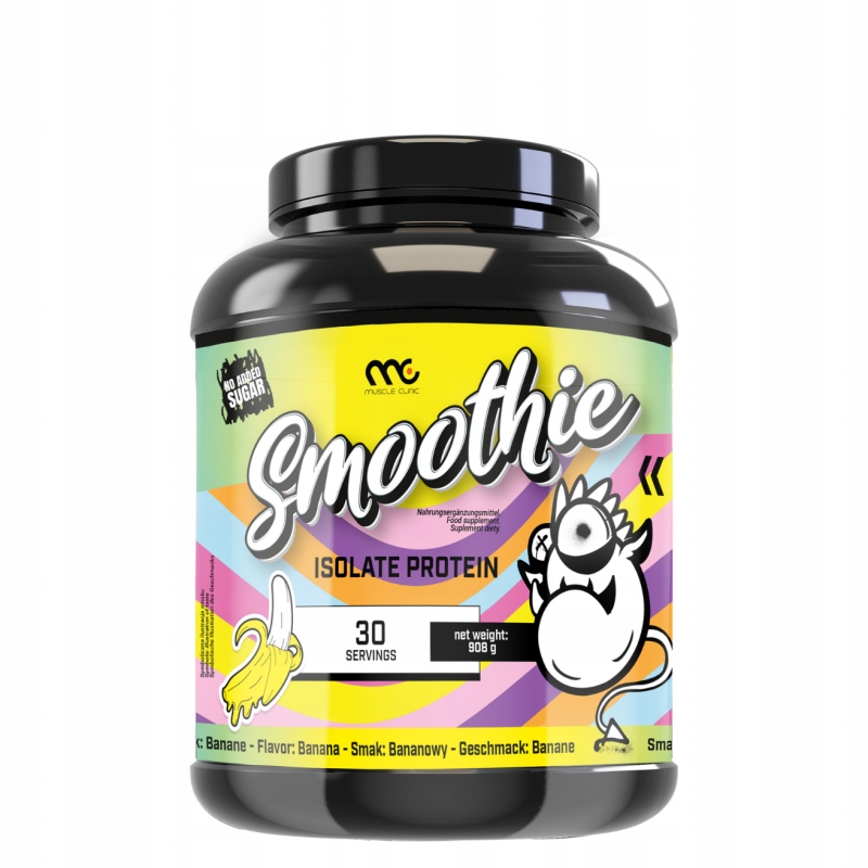 Izolat Białka Smoothie Muscle Clinic WPI o Pysznym Smaku Bananowym 908G