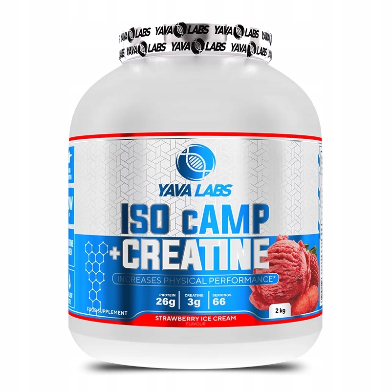 Yava Labs ISO cAMP Creatine 2kg izolat białka kreatyna Lody Truskawkowe