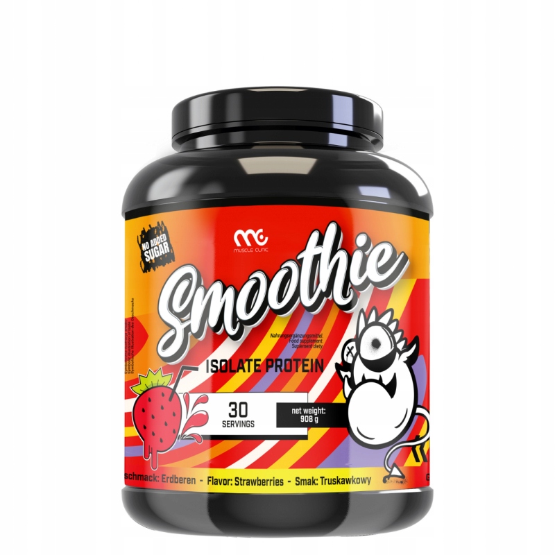 MUSCLE CLINIC SMOOTHIE IZOLAT BIAŁKA SERWATKOWEGO 908G SMAK TRUSKAWKA WPI