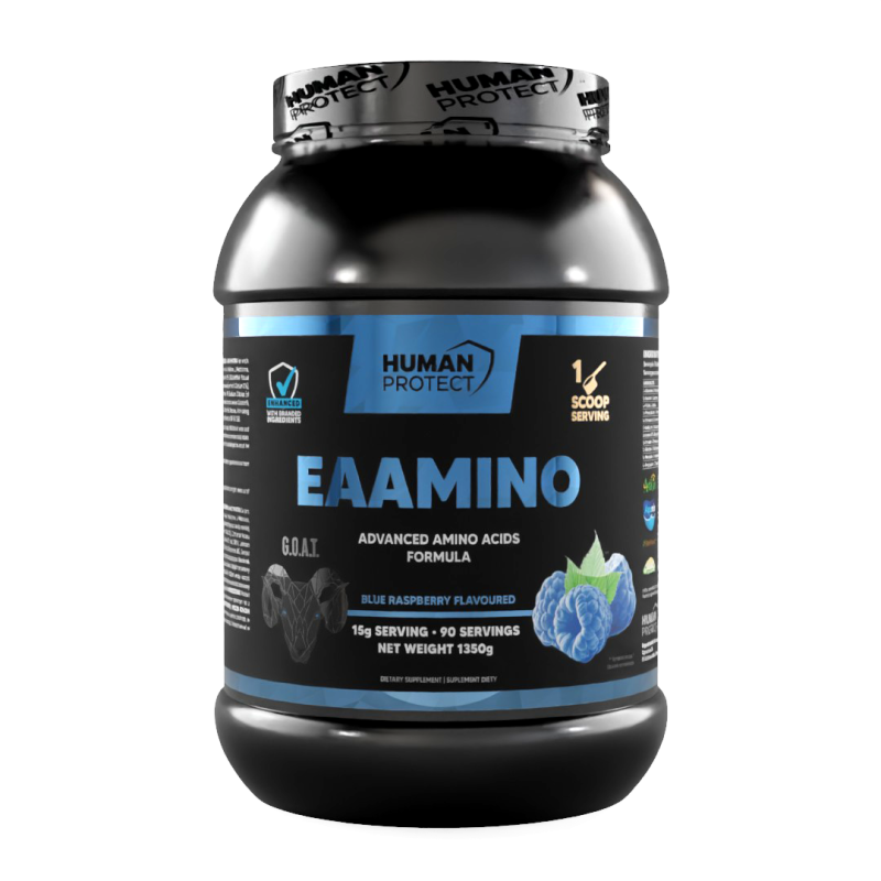 Human Protect EAAmino 1350g Kompletna Formuła Aminokwasów EAA z Elektrolitami i Wsparciem Regeneracji - Mango