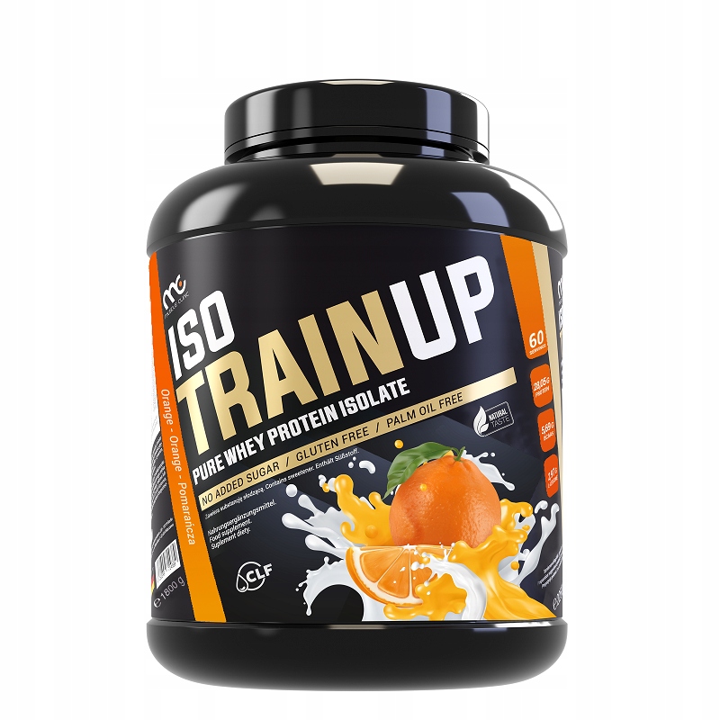 MUSCLE CLINIC ISOTRAIN UP IZOLAT BIAŁKA-WPI BIAŁKO NA MASĘ 1800G POMARAŃCZA