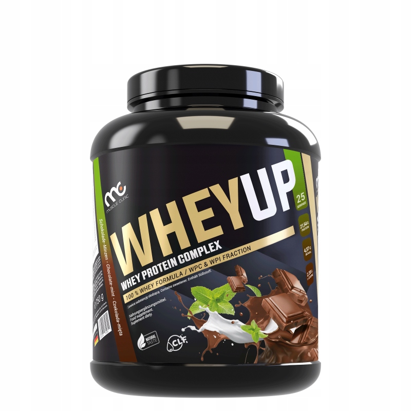 WheyUp Muscle Clinic Białko Koncentrat 750 g smak czekoladowo-miętowy