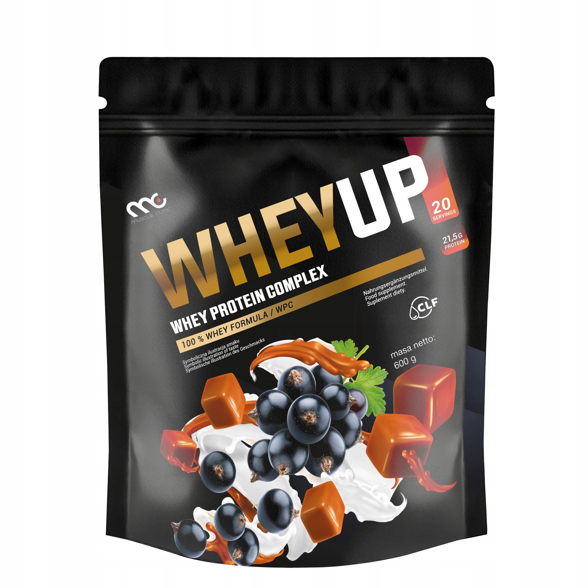 BIAŁKO ODŻYWKA BIAŁKOWA WHEYUP MUSCLE CLINIC 600g SMAK PORZECZKA KARMEL