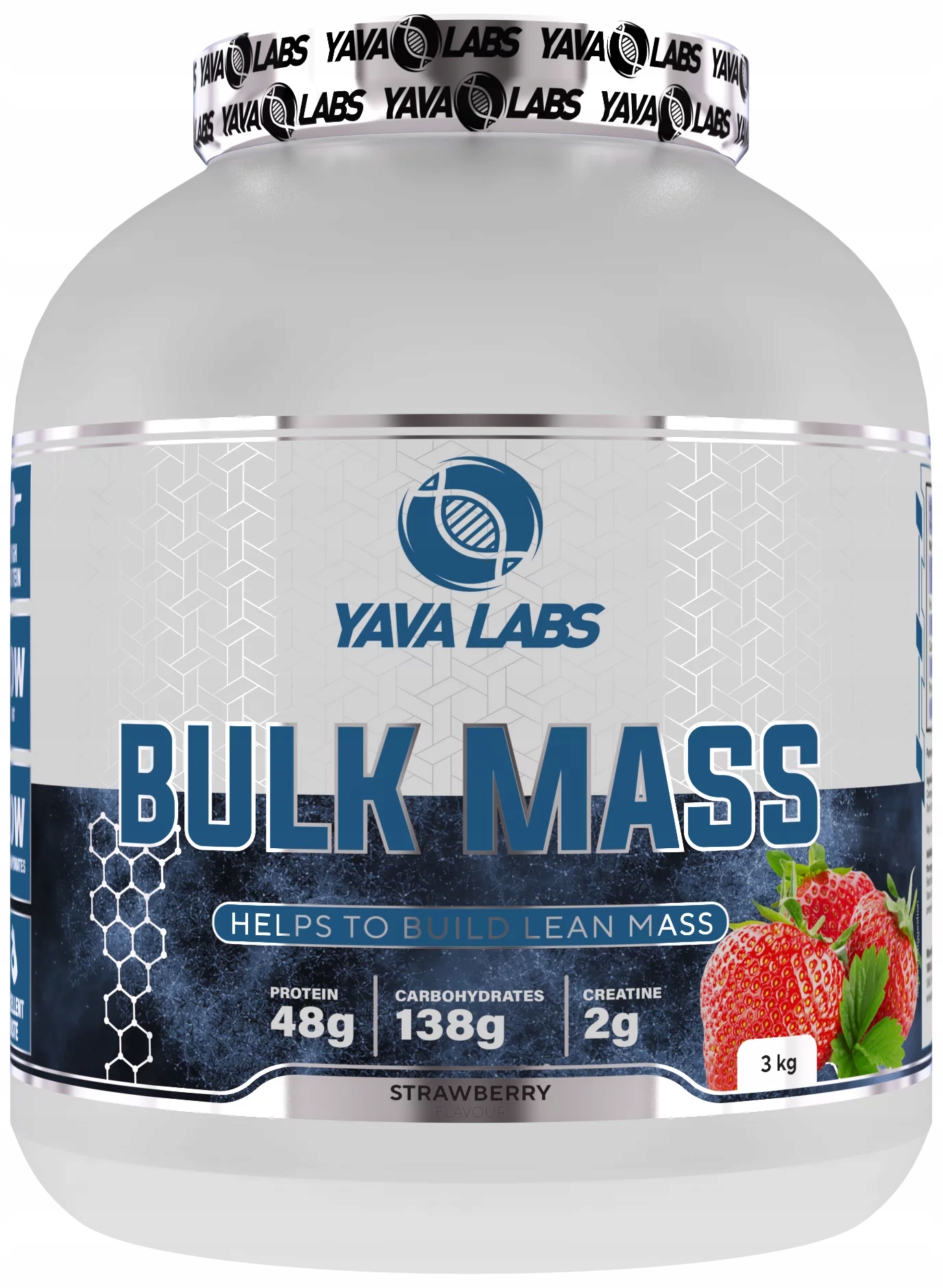 Gainer dla sportowców Bulk Mass Yava Labs Truskawkowy 3000g