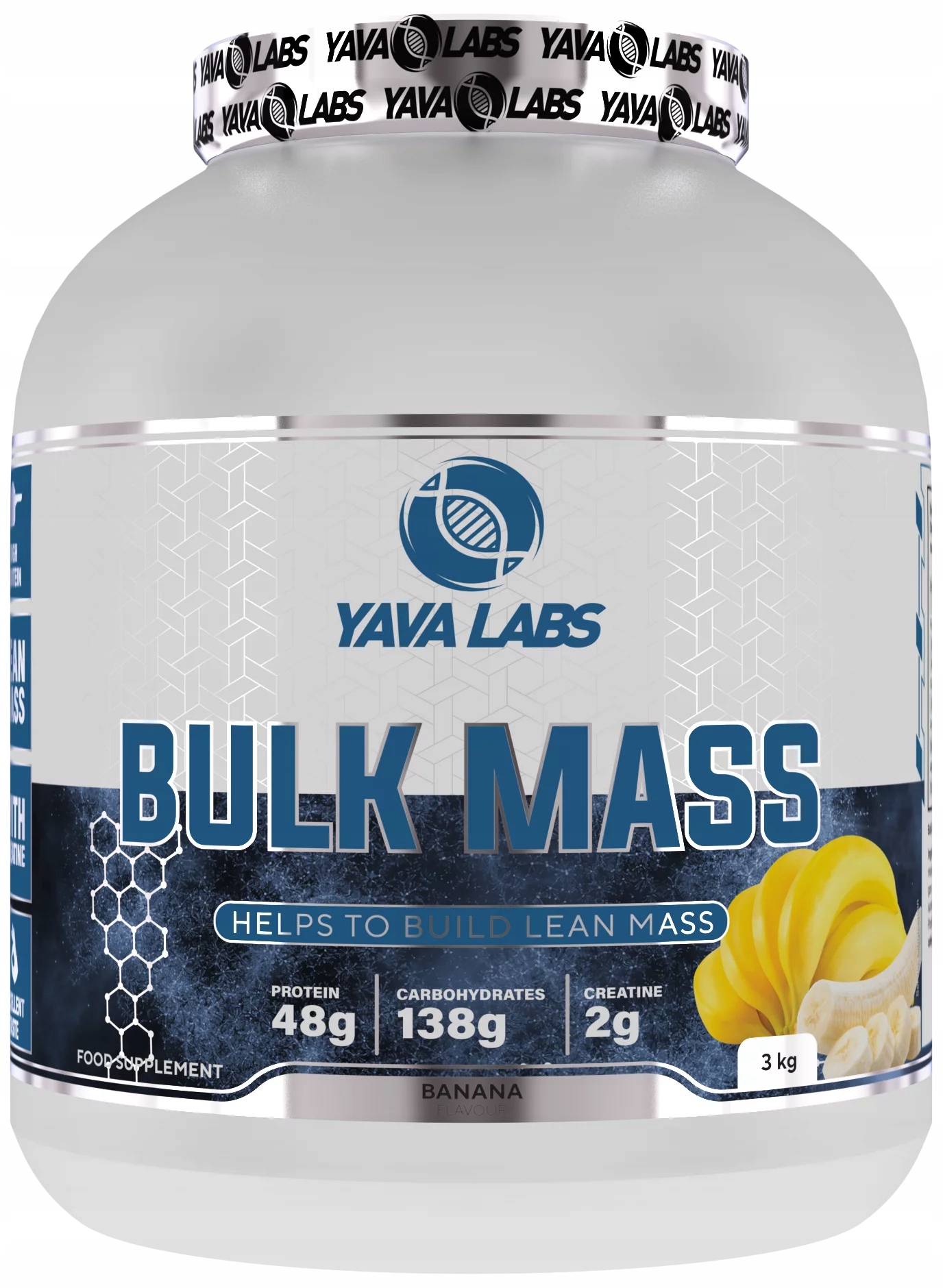 Gainer dla sportowców Bulk Mass Yava Labs Bananowy 3000g