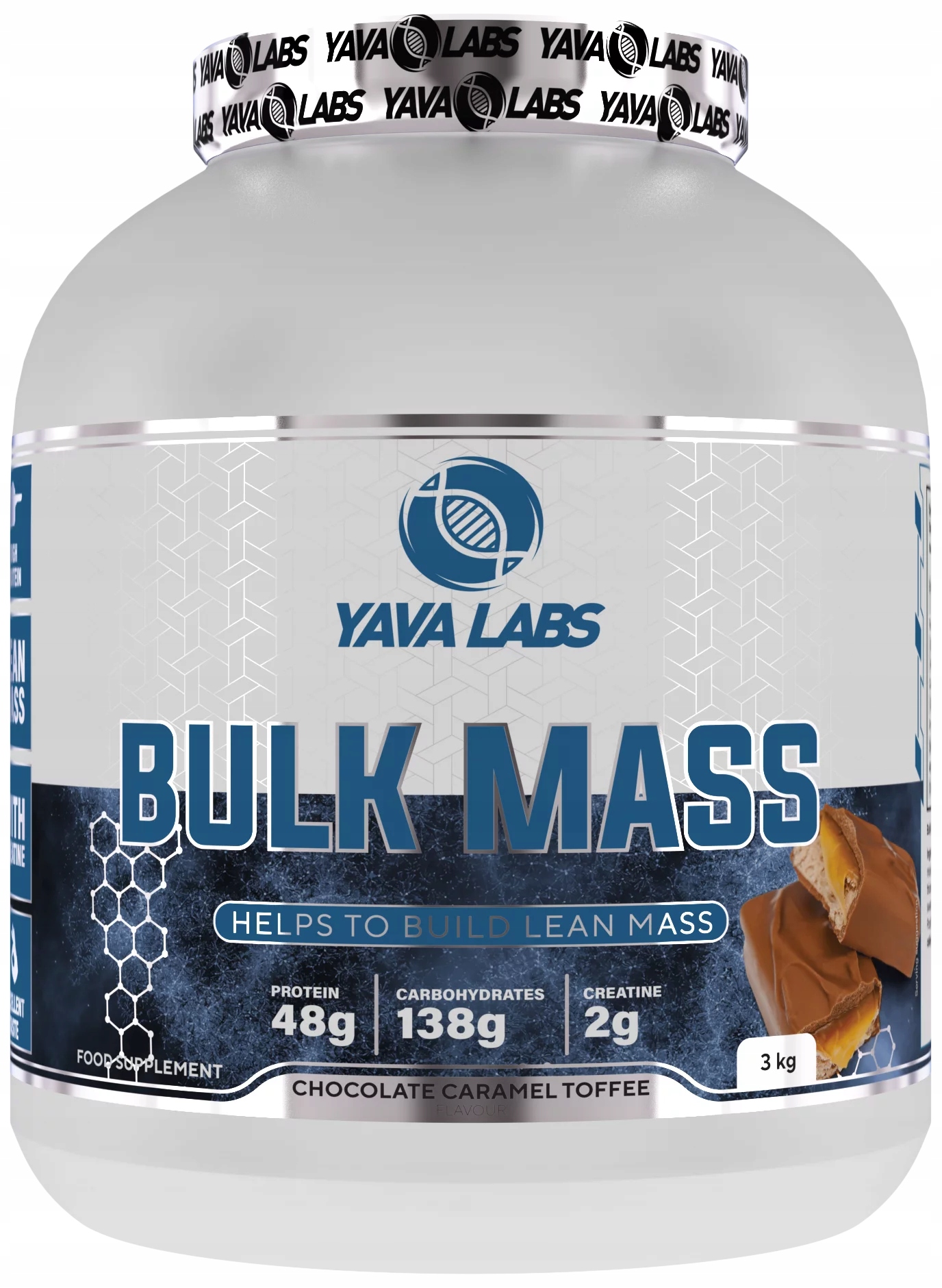 Gainer dla sportowców Bulk Mass Yava Labs Czekolada Karmel Toffee 3000g