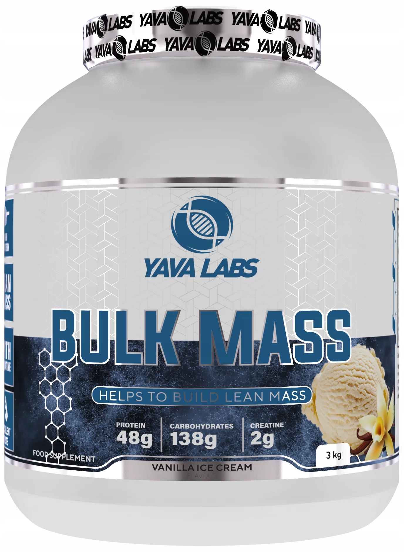 Gainer dla sportowców Bulk Mass Yava Labs Lody Waniliowe 3000g