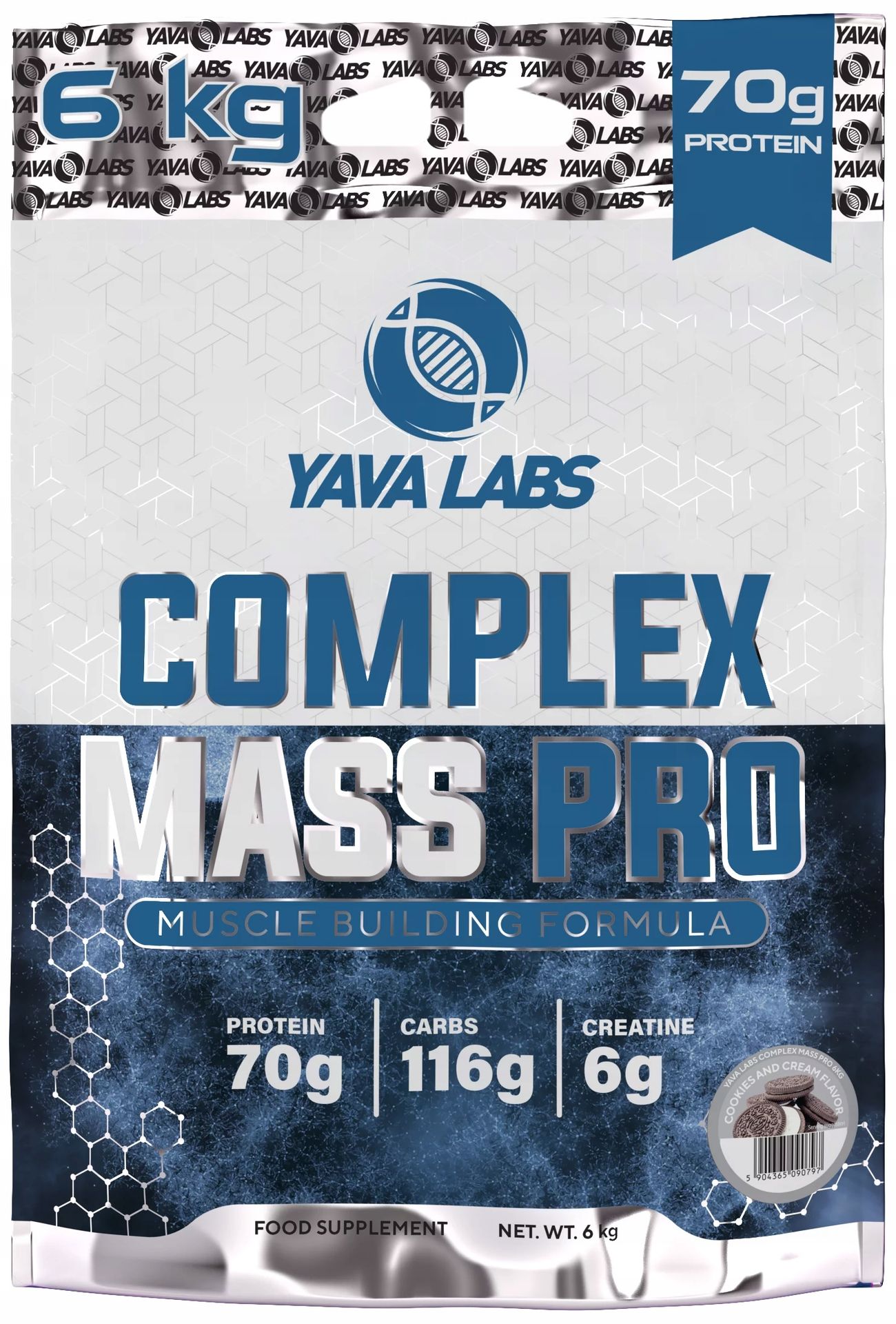 Kompleks Pro Mass 6kg Gainer Yava Labs - Ciasteczka z Kremem 6000g