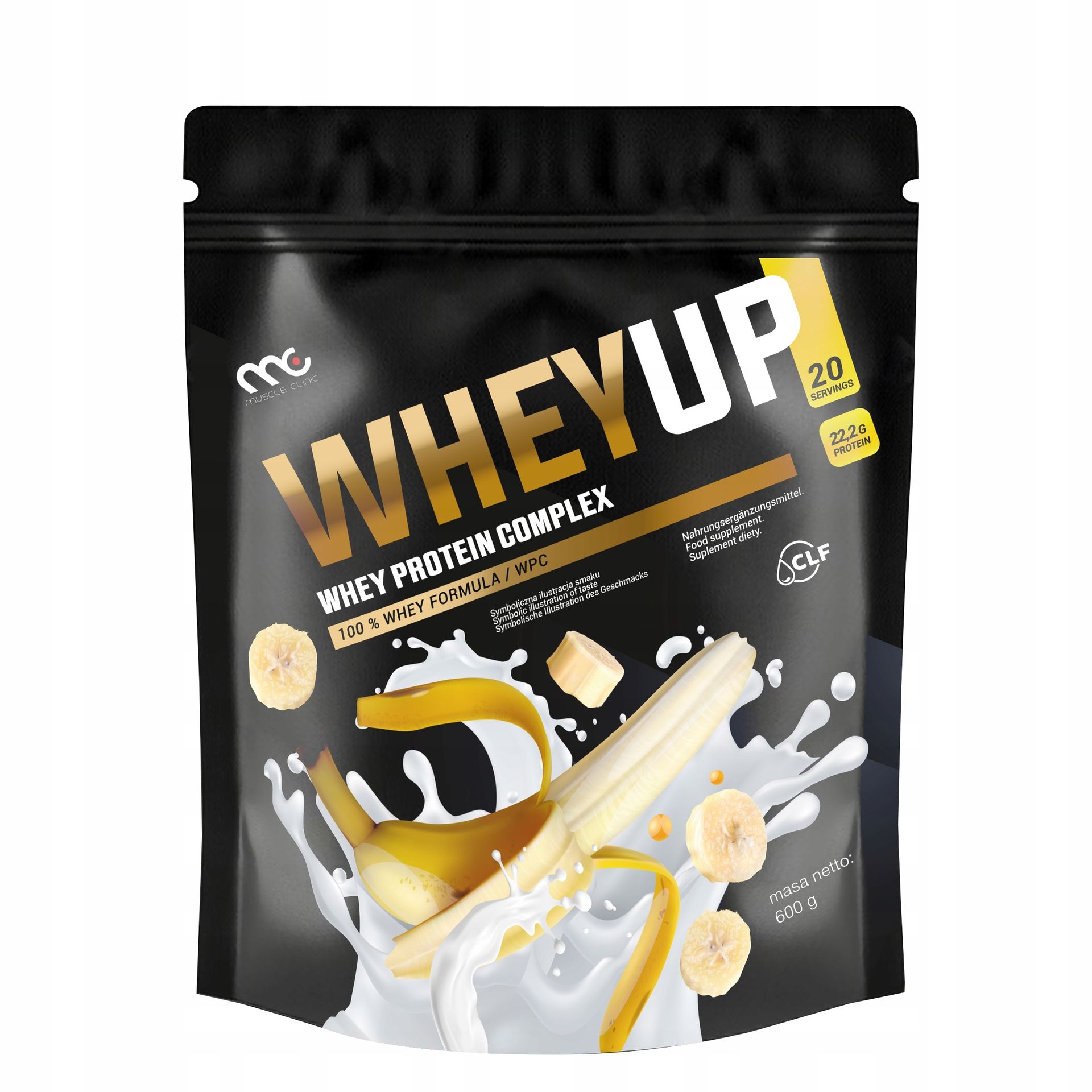 Białko Odżywka białkowa Koncentrat WPC Muscle Clinic 600g Banan