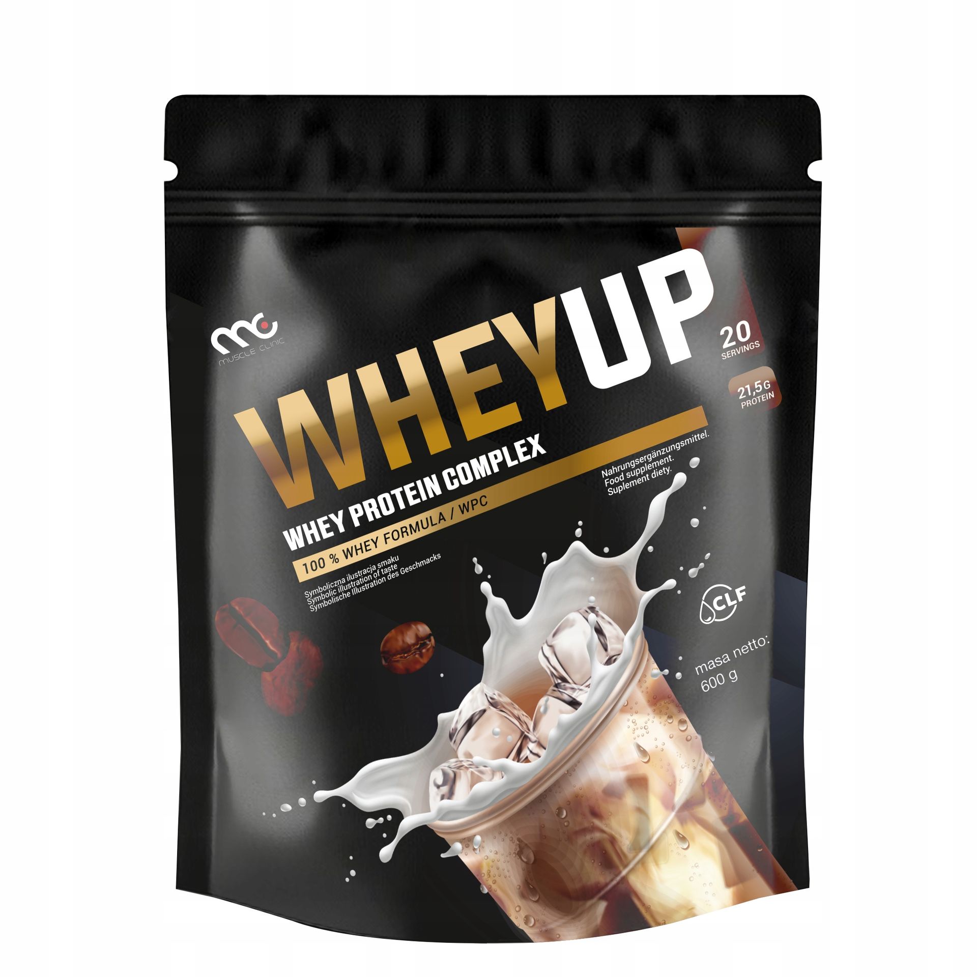 BIAŁKO ODŻYWKA BIAŁKOWA WHEYUP MUSCLE CLINIC 600g SMAK MROŻONA KAWA