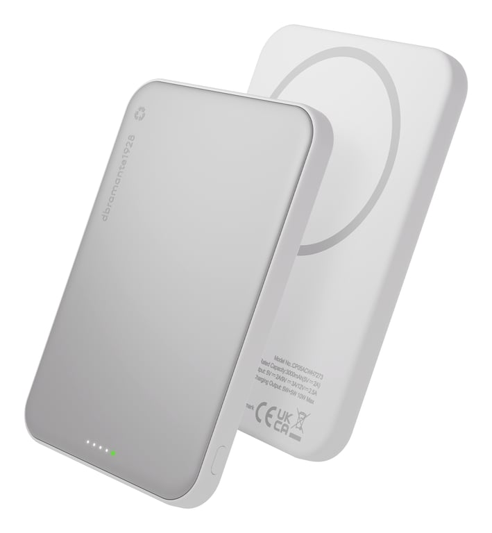 dbramante1928 CP05ACWH7273 bank mocy 5000 mAh Bezprzewodowe ładowanie Aluminium