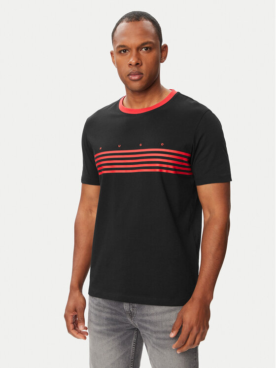 HUGO T-Shirt Dempsy 50563796 Czarny Regular Fit
