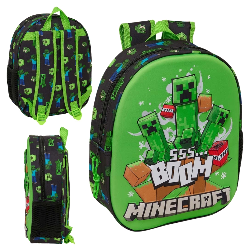 Safta Plecak Dziecięcy Przedszkolny Szkolny Mały Minecraft 3D Wypukły