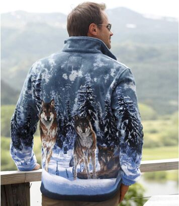 Polarowa bluza Wilki Mężczyzna Atlas For Men - Kolor : Motywy - Rozmiar : 4XL