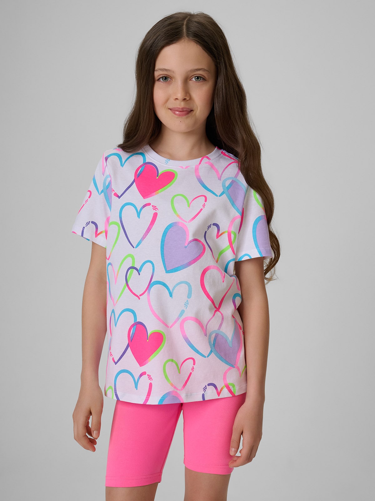 4F T-shirt regular z nadrukiem dziewczęcy - multikolor 164 (13-14 lat)