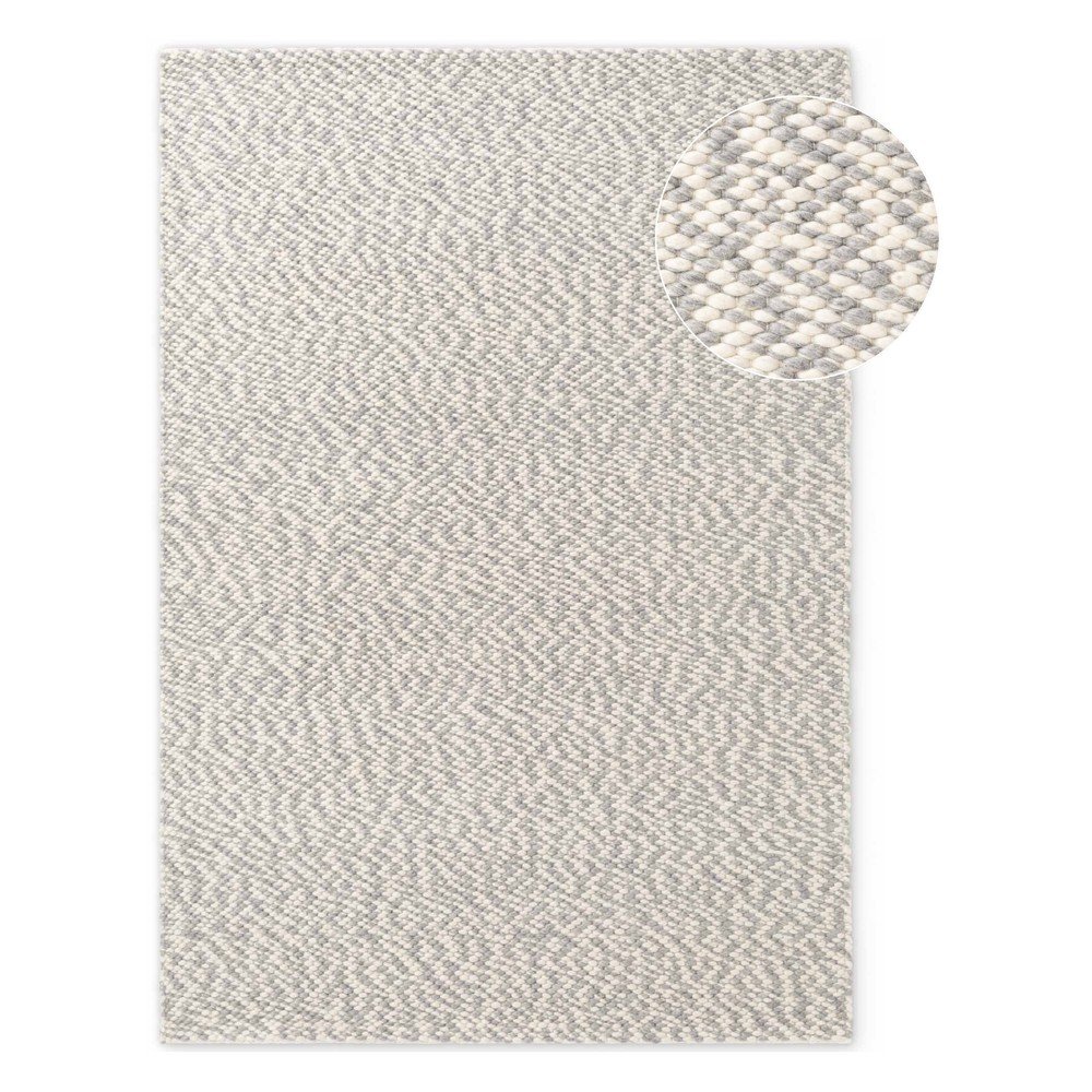 Jasnoszaro-kremowy wełniany dywan tkany ręcznie 200x290 cm Lyon Beans – Elle Decoration