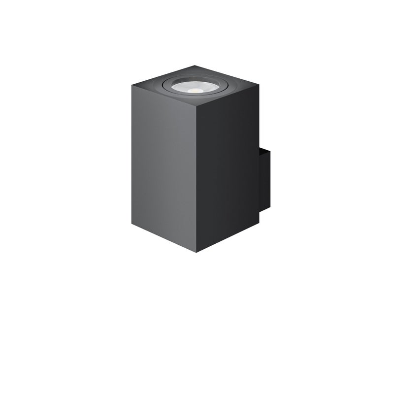 Kinkiet LED Zio Wall, czarny mat, kąt 38°, na żarówkę GU10 50 mm, nowoczesny, kwadratowy design do oświetlenia wnętrz – Beneito & Faure