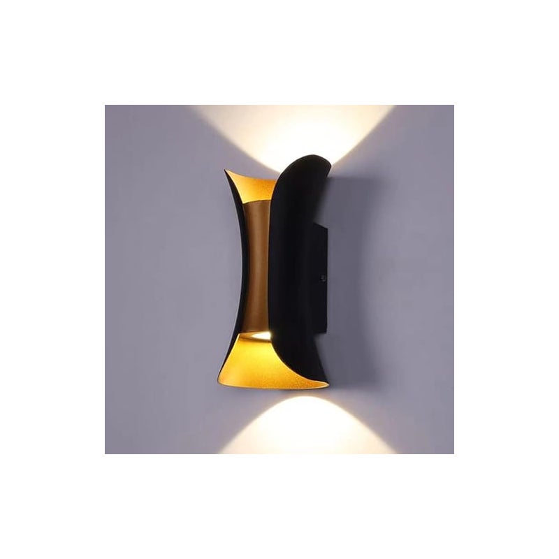 Nowoczesny aluminiowy kinkiet na zewnątrz, kinkiet do ogrodu na tarasie, lampa górna i dolna, wodoodporna IP65, światło białe 6000k.