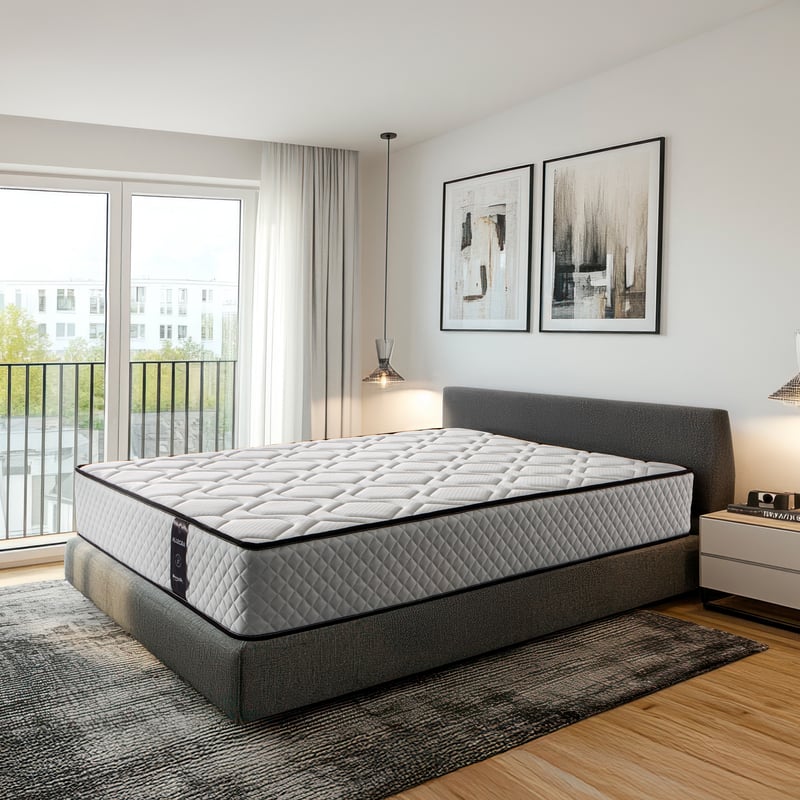 Materac kieszeniowy 80x190 cm Allegra - Dwustronny - Wysokość +/- 27 cm - Pianka termoelastyczna - Średnia/wysoka twardość - Niezależne strefy spania