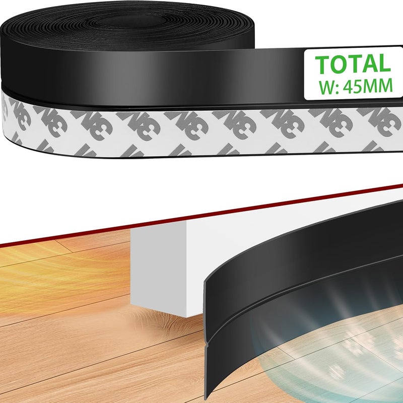 Izolacja dolna drzwi 45 mm do dużych szczelin do 30 mm, samoprzylepna czarna uszczelka, izolacja drzwi/okien, uszczelka zabezpieczająca przed przecią