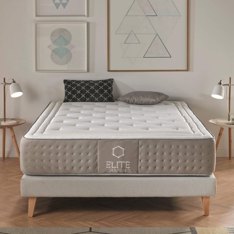 Materac Viscoelastic 75x180 cm Élite Graphene - Wysokość +/- 30 cm - Średnia twardość - Wiskografen o wysokiej gęstości - Ergonomiczny i wygodny