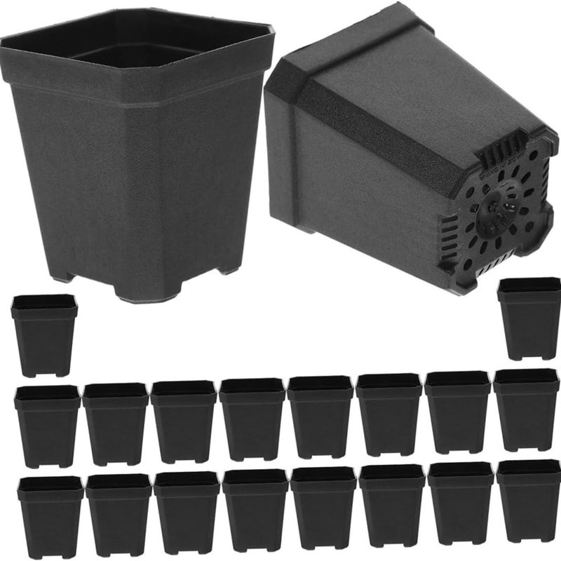 20 plastikowych doniczek do uprawy 5,5 cm, kwadratowe doniczki do uprawy z wieloma otworami drenażowymi, doniczki do storczyków i sukulentów