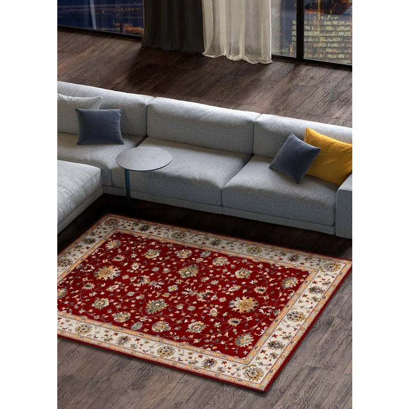 Dywan wewnętrzny prostokątny, czerwony, 115 x 160 cm, CLASSIC klasyczny - ATTICGO