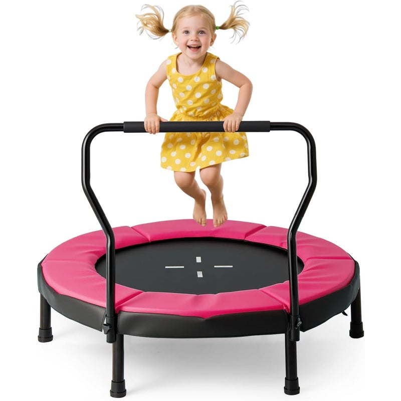 Trampolina dziecięca o średnicy 102 cm, do użytku wewnątrz i na zewnątrz, mini trampolina obciążająca do 100 kg, trampolina ogrodowa, dla dzieci