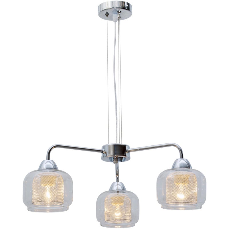 Lampa wisząca Ray chromowana-przezroczysta 3xE14x40W wym: 102 x 56 x 56 cm szkło Candellux