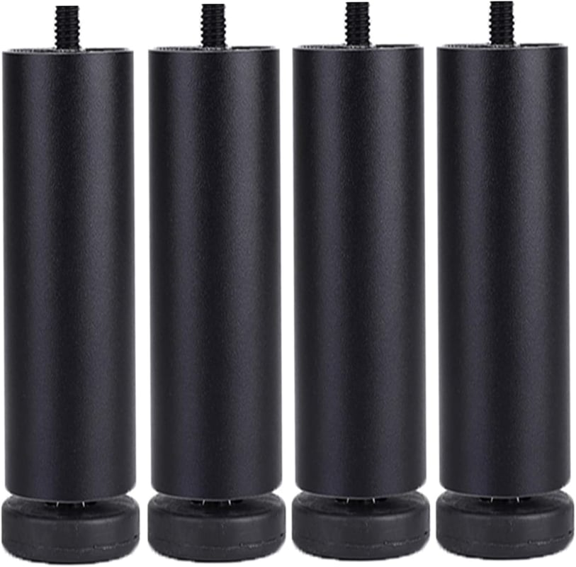Nóżki do sofy, 4x nóżki meblowe, wymienne nogi do samodzielnego montażu, metalowe nogi do szafek, 39 rozmiarów, regulowane nogi, m8, czarne – 15 cm/6