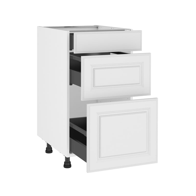 Szafka kuchenna kompletna Oxford 45 cm biała 3 szuflady Delinia iD