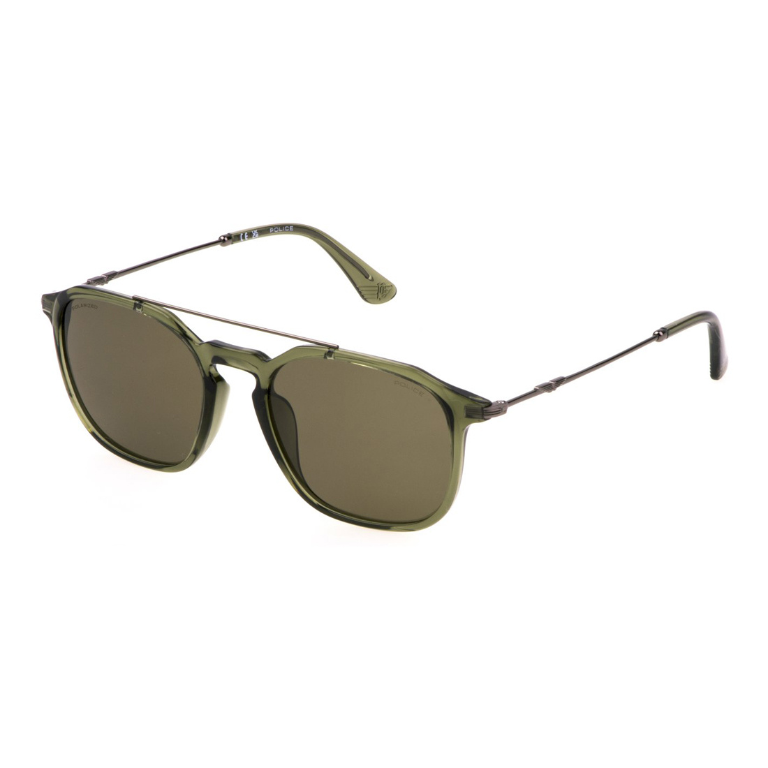 Okulary POLICE SPLL76-53G61P. Okulary przeciwsłoneczne, Kolor zielony. Mężczyzna.