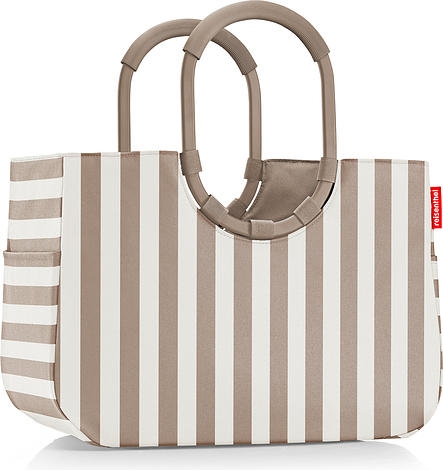 Torba Loopshopper w paski L brązowo-biała z recyklingu